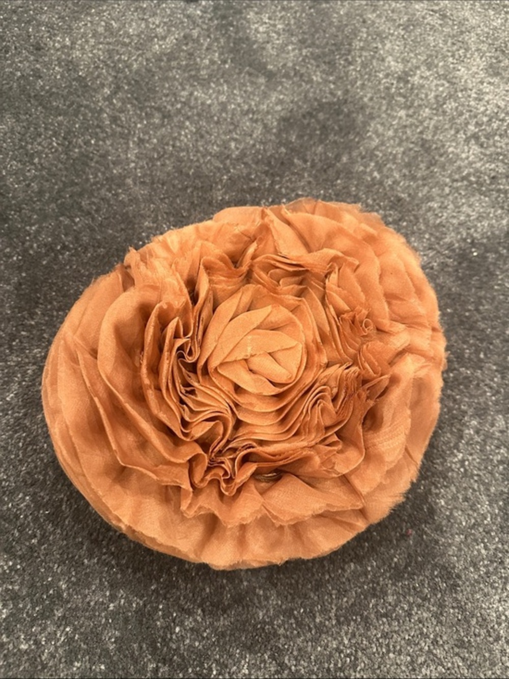 Vintage Floral Fabric Hat Women Accessories Sculptured Floral Hat Rust Tan Orang